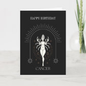 Happy Birthday Mystic Cancer Zodiac Horoscoop Kaar (Voorkant)
