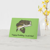 Happy Birthday Naam  Big Mouth Bass Kaart (Gele Bloem)