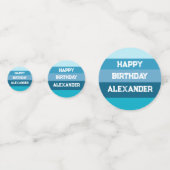 Happy Birthday Naam Sjabloon Papier Bord Confetti (Achterkanten)