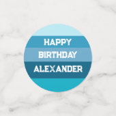 Happy Birthday Naam Sjabloon Papier Bord Confetti (Kleine voorkant)