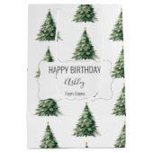 Happy Birthday + Naam + Van Kerstboom Medium Cadeauzakje (Achterkant)