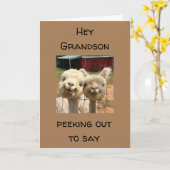 HAPPY *BIRTHDAY* NAAR MY *GRANDSON* KAART (Gele Bloem)