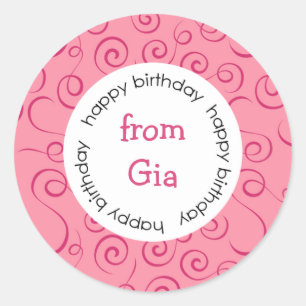 Happy Birthday naar/van stickers