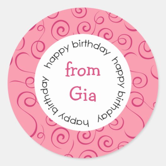 Happy Birthday naar/van stickers (Voorkant)