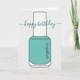 Happy Birthday Nail poolse kunst blauwgroen Kaart