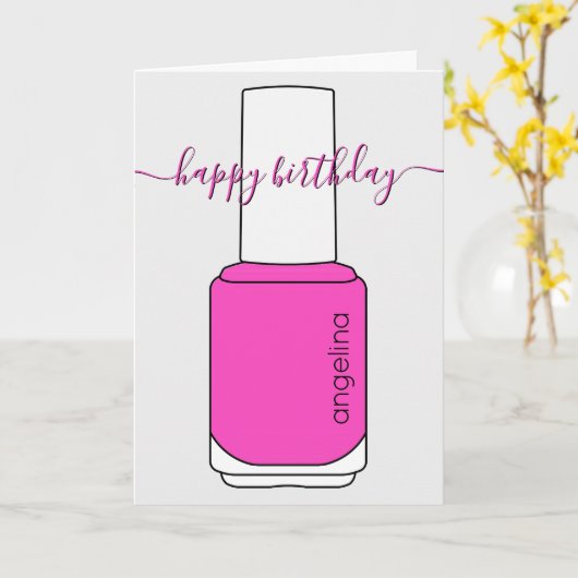 Happy Birthday Nail poolse kunst Kaart (Gele Bloem)