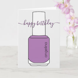 Happy Birthday Nail poolse kunst paarse Kaart