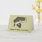 Happy Birthday Name  Big Mouth Bass Kaart (Gele Bloem)