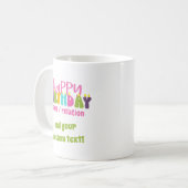 Happy Birthday Name Custom Text Colorful Candles Koffiemok (Voorkant links)