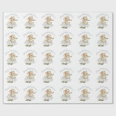 Happy Birthday Name Elephant Persoonlijk Cadeaupapier (Vlak)