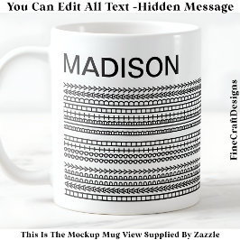 Happy Birthday & Name Hidden Message 093B Coffee  Koffiemok