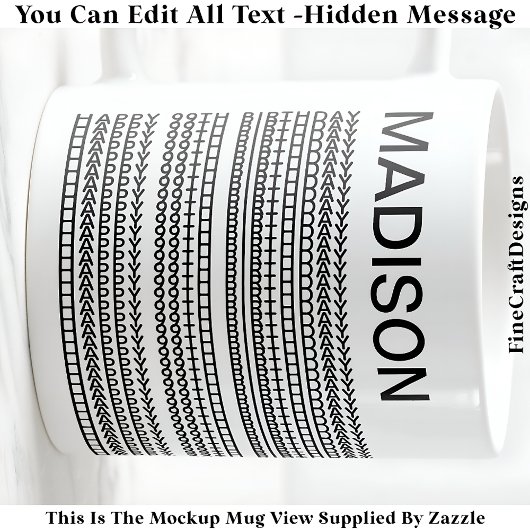 Happy Birthday & Name Hidden Message 093B Coffee  Koffiemok