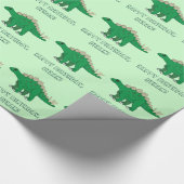 Happy Birthday Name met Stegosaurus Cadeaupapier (Hoek)