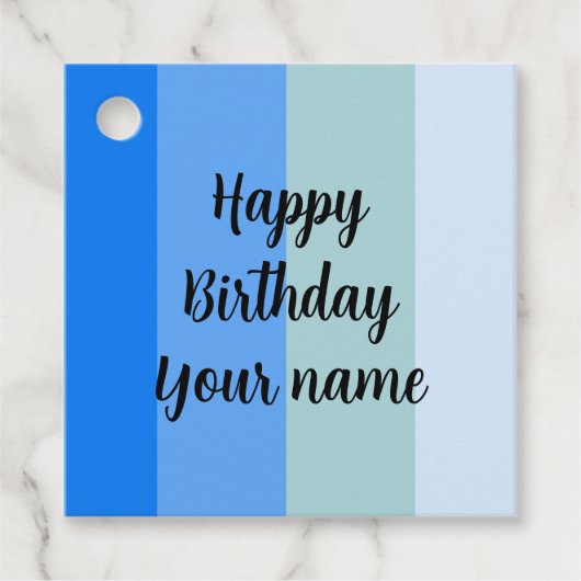 Happy Birthday Name Sjabloon Bedankjes Labels (Voorkant)