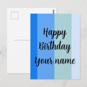 Happy Birthday Name Sjabloon Briefkaart (Voorkant / Achterkant)