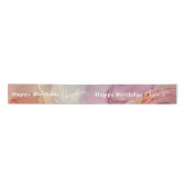 Happy Birthday Named Pastel Abstract Satin Ribbon Satijnen Lint (Voorkant)