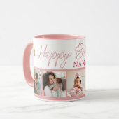 Happy Birthday Nana 5 Photo Collage Pink Mok (Voorkant links)