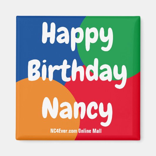 Happy Birthday Nancy magnet (Voorkant)