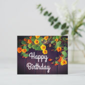 Happy Birthday Nasturtium Briefkaart (Staand voorkant)