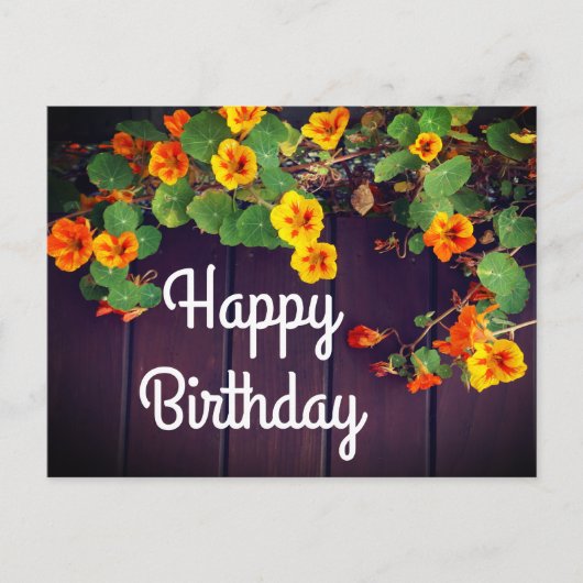 Happy Birthday Nasturtium Briefkaart (Voorkant)