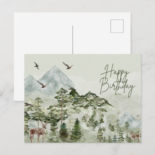 Happy Birthday Natuur en buitenliefhebber Briefkaart (Voorkant / Achterkant)