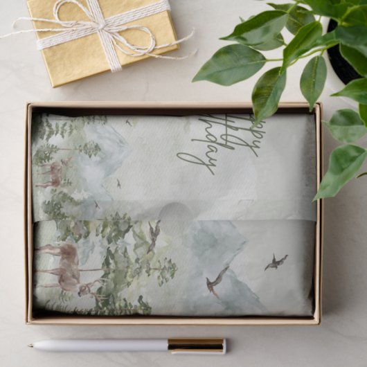 Happy Birthday Natuur en buitenliefhebber Tissuepapier (Geschenk)