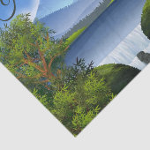 Happy Birthday Natuur Mountain Landscape Waterval Tissuepapier (Detail)