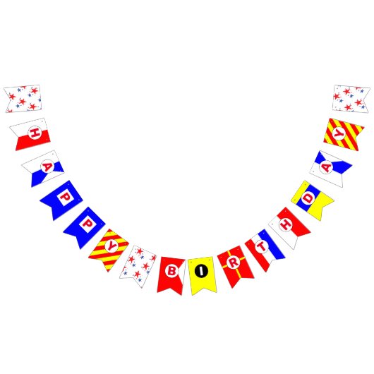 Happy Birthday Nautical Alphabet Bunting Flags Vlaggetjes (Alle)
