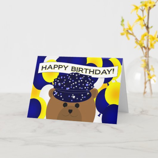Happy Birthday Navy Active Duty! Kaart (Gele Bloem)