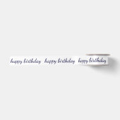 Happy Birthday Navy Blue Script Typografie Satijnen Lint (Voorkant)