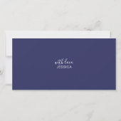Happy Birthday Navy Blue White Modern Flat Card (Achterkant)