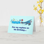 Happy Birthday neefje vliegtuig Kaart (Gele Bloem)