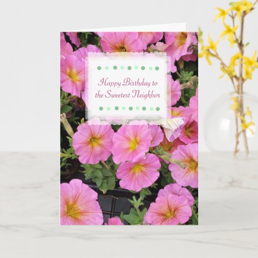 Happy Birthday Neighbor Custom Kaart Flowers (Gele Bloem)