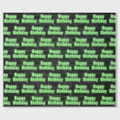 Happy Birthday Neon op Brick Cadeaupapier (Vlak)