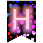 Happy Birthday Neon Sign. met Stippen Vlaggetjes (Tweede vlag)