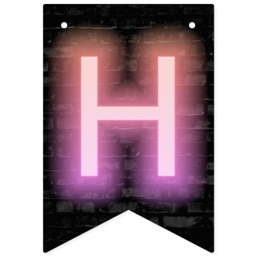 Happy Birthday Neon Sign op Brick Vlaggetjes (Tweede vlag)