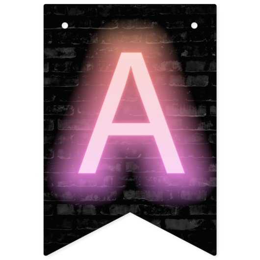 Happy Birthday Neon Sign op Brick Vlaggetjes (Derde vlag)