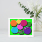 Happy Birthday Neon stippen briefkaart (Staand voorkant)