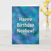 Happy Birthday Nephew | Blauwe bubbels Kaart (Gele Bloem)