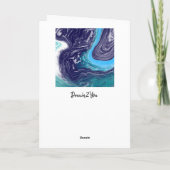 Happy Birthday Nephew | Blauwe en witte marmer Kaart (Achterkant)