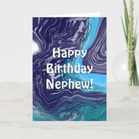 Happy Birthday Nephew | Blauwe en witte marmer