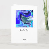 Happy Birthday Nephew | Blauwe en witte marmer Kaart (Achterkant)