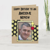 Happy Birthday nephew foto rood Kaart (Voorkant)