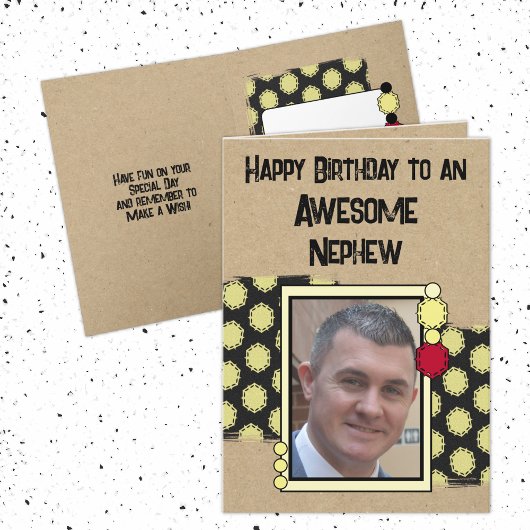 Happy Birthday nephew foto rood Kaart