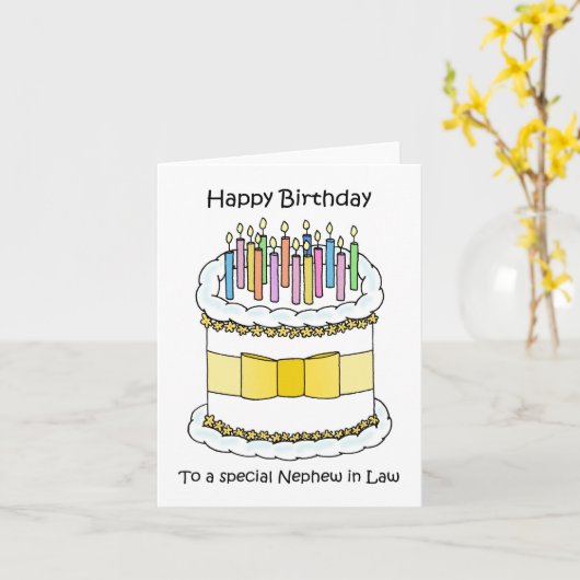 Happy Birthday Nephew in de wet Kaart (Gele Bloem)