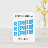 Happy Birthday Nephew Typografie Kaart (Gele Bloem)