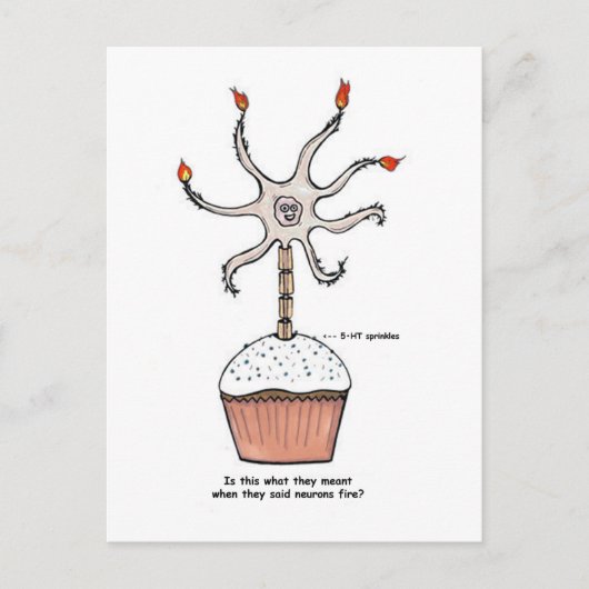 Happy Birthday Neuron Cupcake Briefkaart (Voorkant)