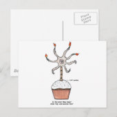 Happy Birthday Neuron Cupcake Briefkaart (Voorkant / Achterkant)