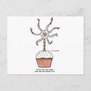 Happy Birthday Neuron Cupcake Briefkaart