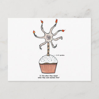 Happy Birthday Neuron Cupcake Briefkaart